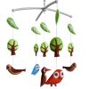 Baby Crib Mobile Birds Trees Handmade Musical Mobile Baby Shower Gift Nursery Decor