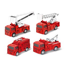 New Children 'S Mini Four Pull Back Car Ladder Fire Fighting Toy Car Model Four-Piece Set