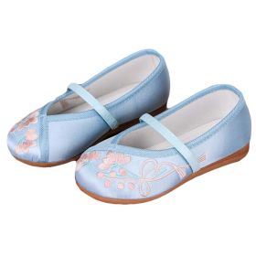 Blue - Chinese Traditional Embroidery Shoes Girls Ballet Flats Slip On Shoes