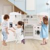 Toddler Corner Play Kitchen with Range Hood Ice Maker