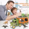 (Do Not Sell on Amazon) Car Truck Toy for 3/4/5/6 Years Old Boys and Girls, Dinosaur Transport Truck Including T-Rex, Pterodactyl, Brachiosaurus, for