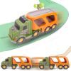 (Do Not Sell on Amazon) Car Truck Toy for 3/4/5/6 Years Old Boys and Girls, Dinosaur Transport Truck Including T-Rex, Pterodactyl, Brachiosaurus, for