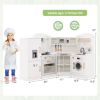 Toddler Corner Play Kitchen with Range Hood Ice Maker