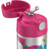 Thermos Funtainer 12 Ounce Stainless Steel Vacuum Insulated Kids Straw Bottle Trolls