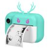 Kids Instant Print Camera 2.4in Digital Zero Ink Selfie Camera 1080P HD Video Recorder Toddler Camera with Dual Lens 3 Roll Print Papers Cute Stickers