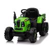 Ride on Tractor with Trailer,12V Battery Powered Electric Tractor Toy w/Remote Control,electric car for kids,Three speed adjustable,Power display, USB