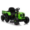 Ride on Tractor with Trailer,12V Battery Powered Electric Tractor Toy w/Remote Control,electric car for kids,Three speed adjustable,Power display, USB