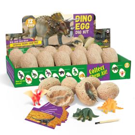 12 PCS Dinosaur Eggs - Dino Egg Dig Kit Dinosaur Toys for Kids; Easter Eggs Excavation Dinosaur Toys for Kids 3-5 5-7; Archaeology Science Kit Party G