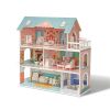 Modern Wooden Dollhouse for Kids, Birthday Presents for Toddler 3+