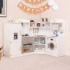 Toddler Corner Play Kitchen with Range Hood Ice Maker