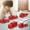 New Children 'S Mini Four Pull Back Car Ladder Fire Fighting Toy Car Model Four-Piece Set