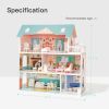 Modern Wooden Dollhouse for Kids, Birthday Presents for Toddler 3+