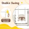 4 in 1 Toddler Slide and Swing Set, Kids Playground Climber Slide Playset with Basketball Hoop,Freestanding Combination for babies