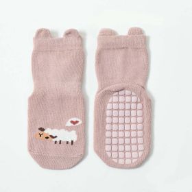 Baby Cartoon Animal Graphic Non-Slip Design Cute Socks (Color: Pink, Size/Age: XS (0-1Y))