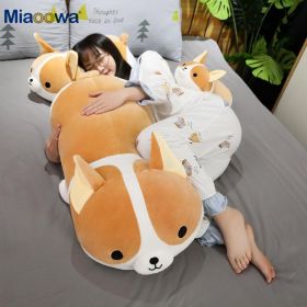 40-80cm Giant Size Cute Corgi Dog Plush Toys Stuffed Animal Puppy Dog Pillow Soft Lovely Doll Kawaii Christmas Gift for Kids (Height: 60cm handwarmer)