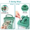 Piggy Bank Toy Cash Coin Money Bank Money Saving Box with Password Fingerprint Voice Prompt Folding Handle for 3+ Years Old Boys Girls