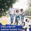 Bubble Gun, Space Bubble Machine For Kids Toddlers, Leak Proof Design, Automatic Bubble Blower Maker With Light And Bubble Solution, Summer Outdoor To