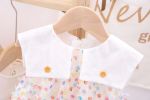 Baby Girl Polka Dot Print Lace Patchwork Design Sleeveless Dress