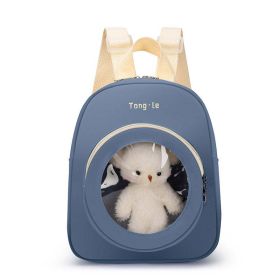 Baby Cute Transparent Window Kindergarten School Bag (Color: Blue, Size/Age: Average Size (4-10Y))