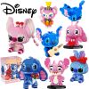 Funny Disney Lilo and Stitched Miniature Block Hot Selling Stitch Miniature Blocks DIY Guitar Holding Book Toys Gifts for Kids