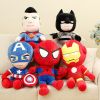 Disney Anime Plush Toy Spiderman Doll Marvel Avengers Soft Dress Hero Captain America Iron Man Christmas Gift